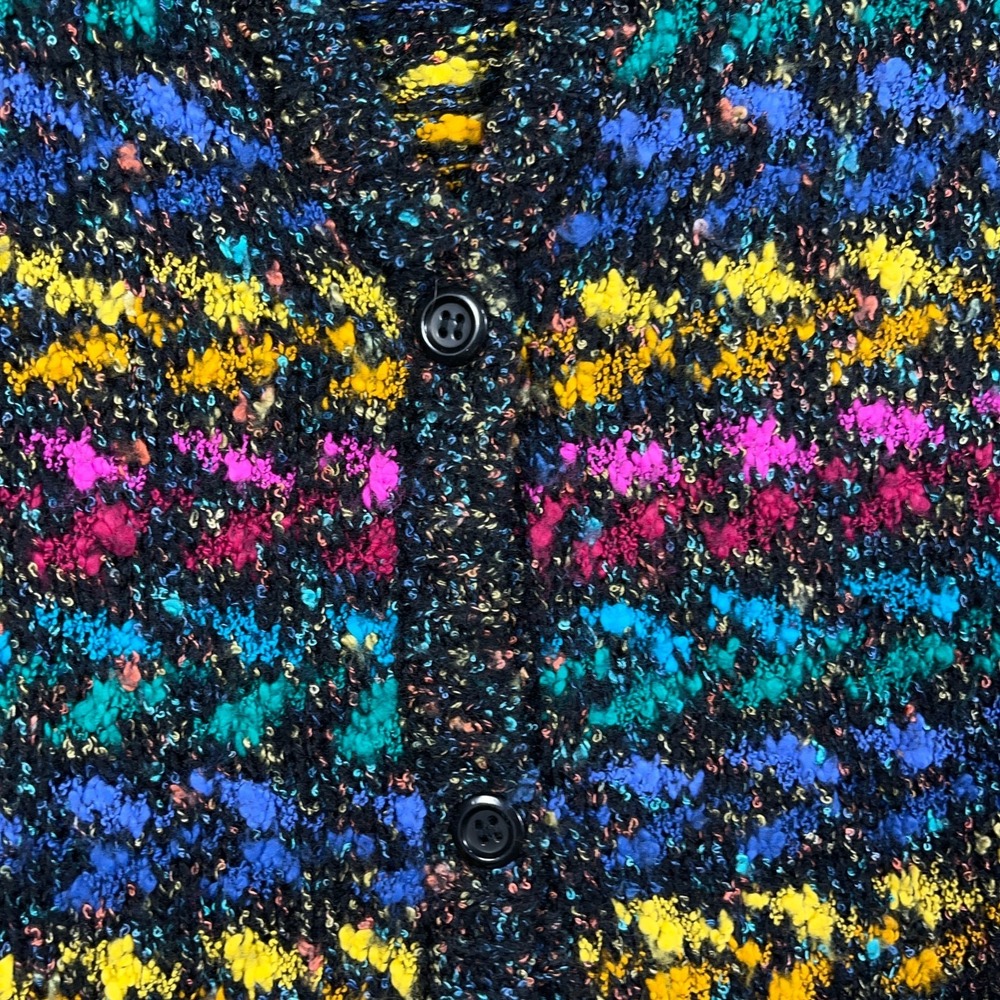 Vintage Koret Cardigan Sweater Women XL Multi Pink Blue 90s Grandpa Boho Knit - Picture 5 of 10
